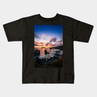 Sunset at a Rocky Beach Kids T-Shirt